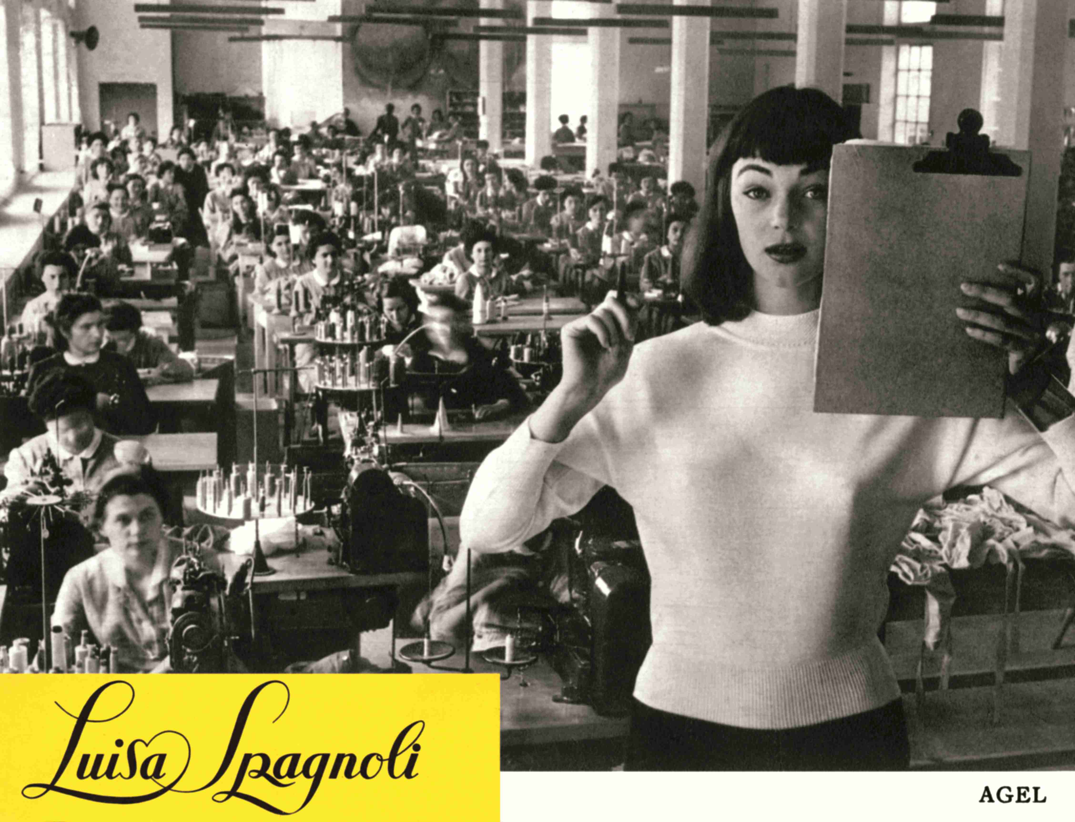 pag. 38 Ivy Nicholson in un servizio fotografico scattato allinterno dello stabilimento Luisa Spagnoli nel 1954 Archivio Spagnoli