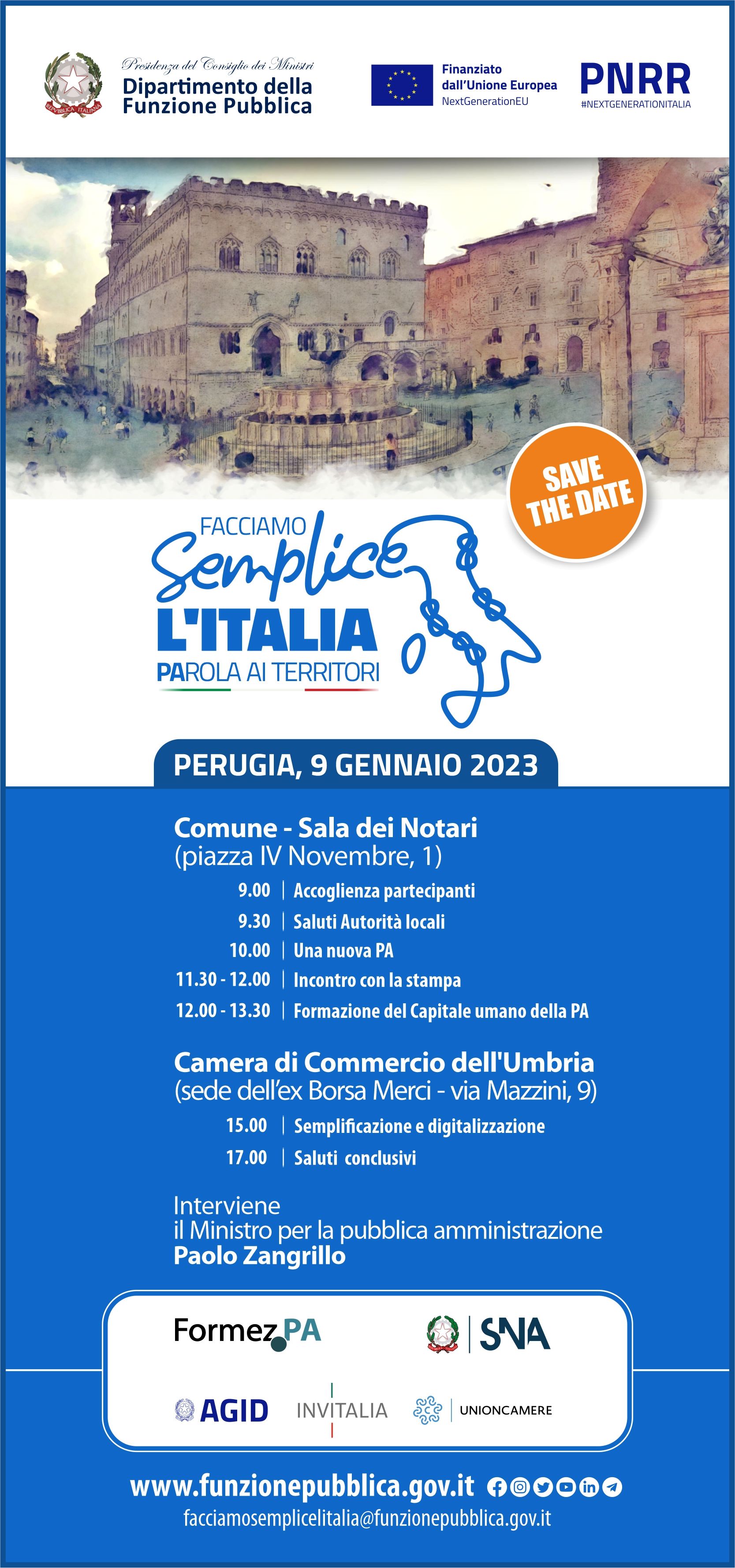 Save the date Perugia 9.1.23 Facciamo semplice lItalia