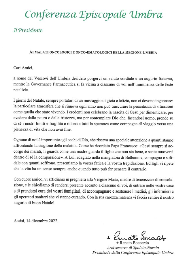 messaggio Presidente Conferenza Episcopale Umbria 