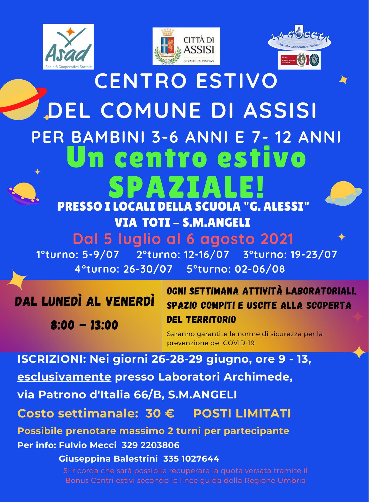 Centro estivo Comune Assisi 2021