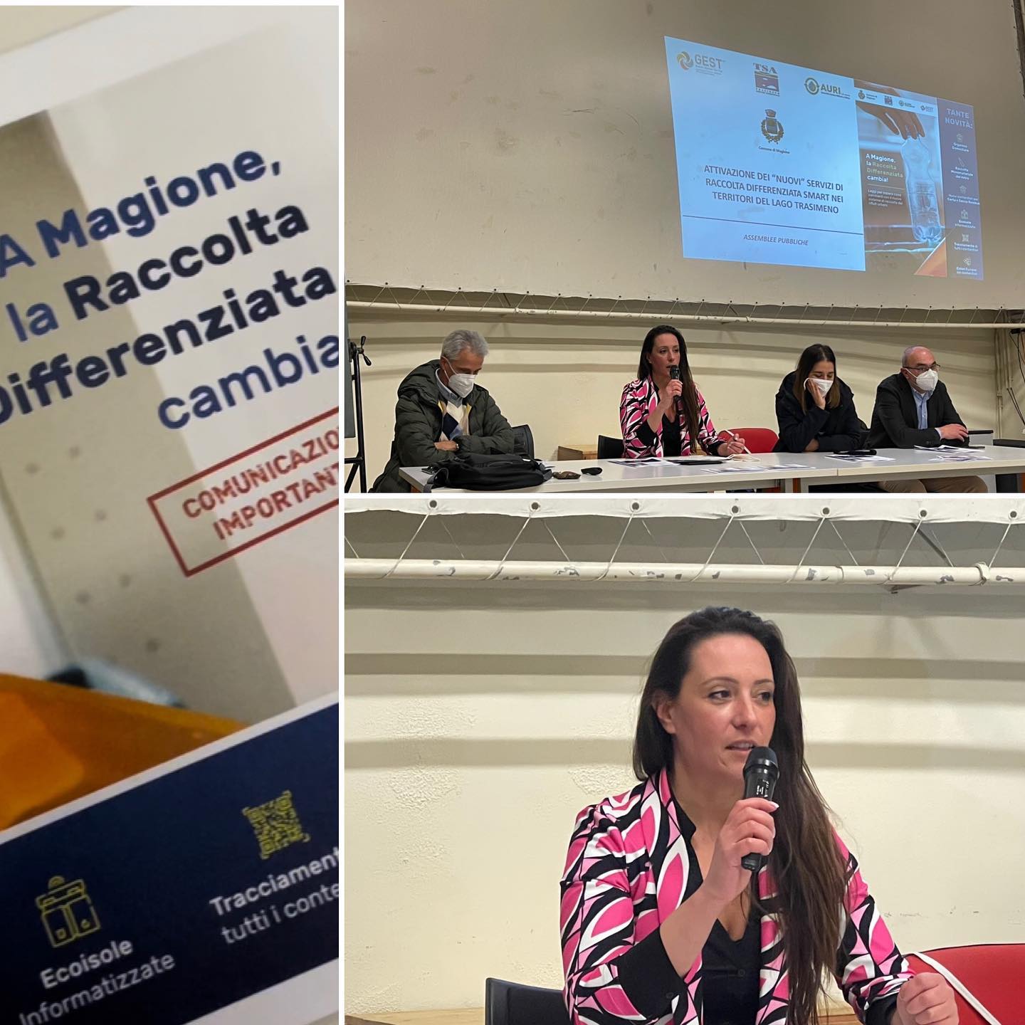 Assemblea sulla nuova raccolta differenziata a Magione con Alessia Dorillo presidente Tsa e Silvia Burzigotti assessore allambiente
