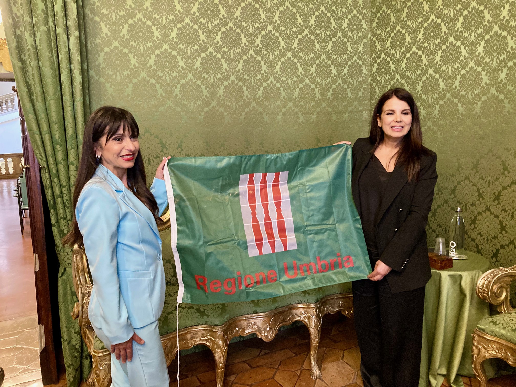 Console generale del Regno del Marocco a Roma Soad Souleimani e la Presidente dellUmbria Stefania Proietti