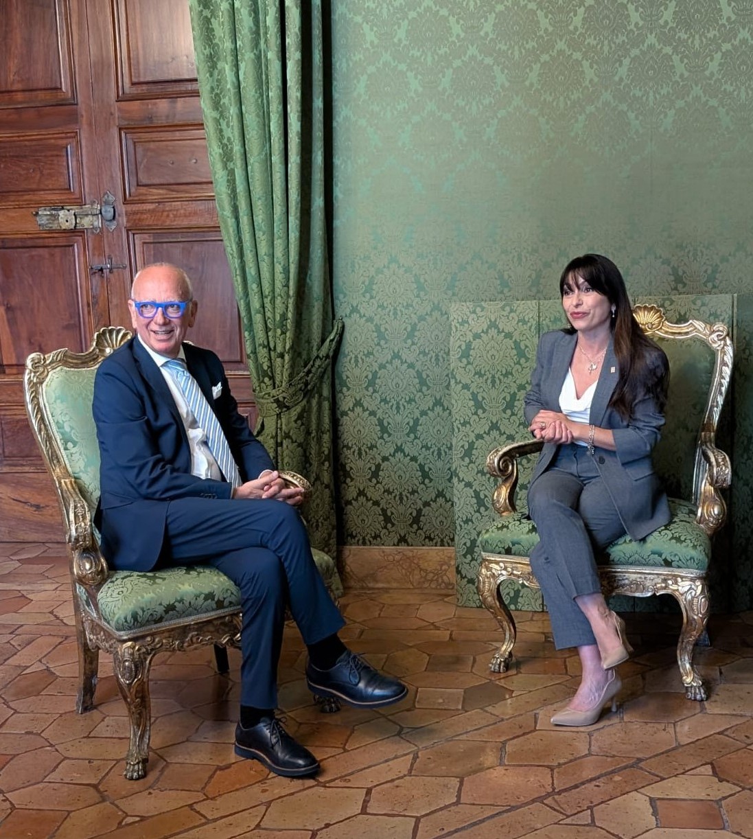 Stefania Proietti presidente Regione Umbria Enrico Porrovecchio direttore regionale dei Vigili del Fuoco 