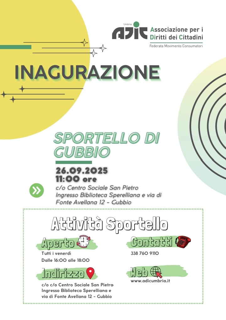 inaugurazione sportello di Gubbio