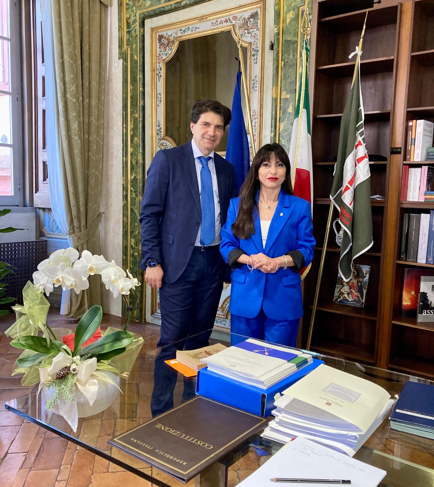 Stefania Proietti Presidente Regione Umbria e Giuseppe Caforio Garante dei detenuti per lUmbria