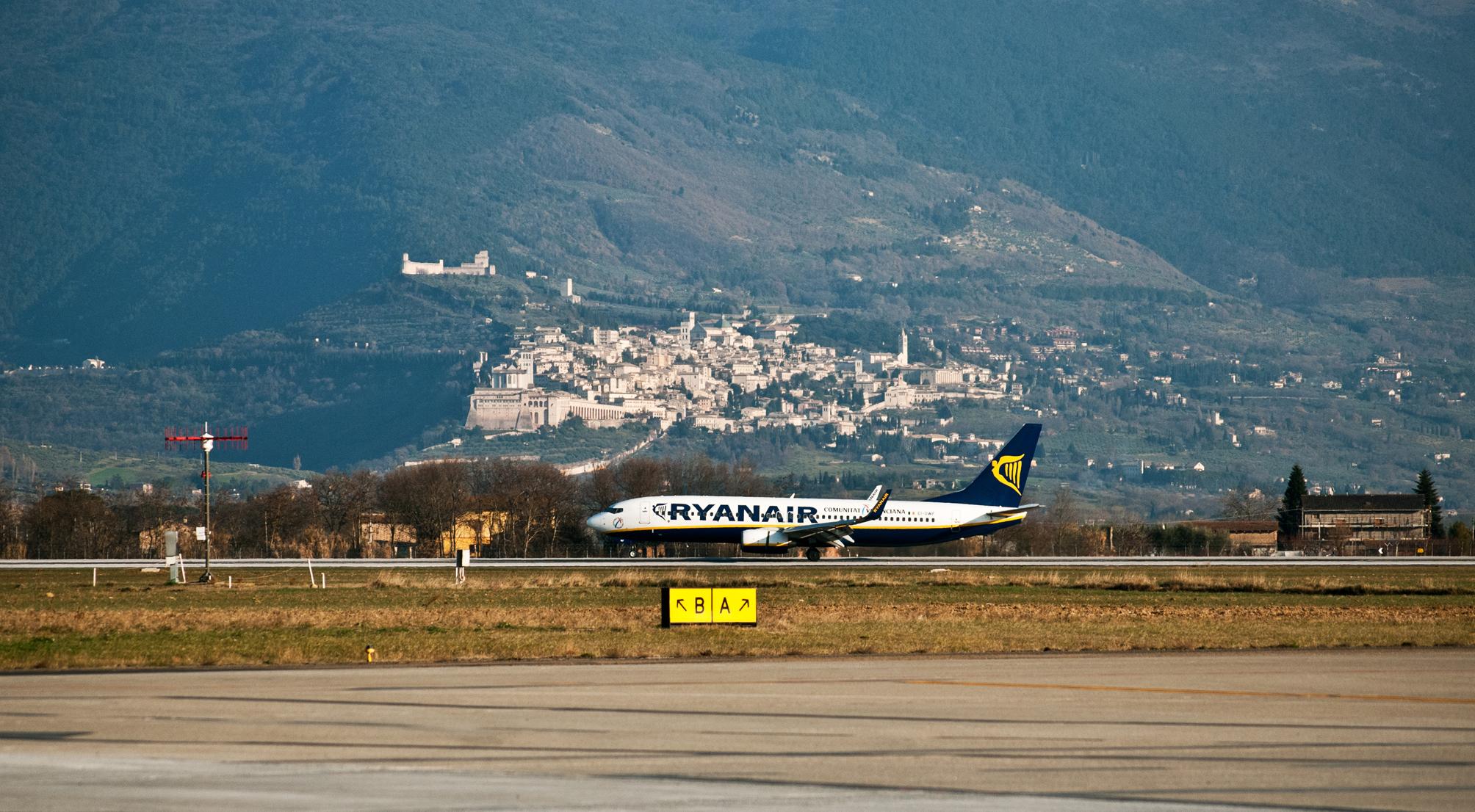 Aeroporto Umbria Perugia dati traffico gennaio febbraio 2018