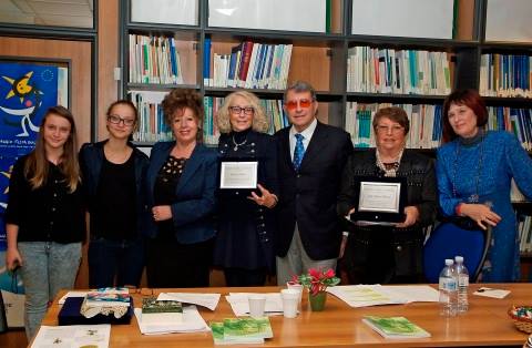 Premio Europa e Cultura 2014 premiazione delle poetesse Daniela Fabrizi e Jole Chessa Olivares con i presidenti di giuria Corrado Calabrò e Neria De Giovanni