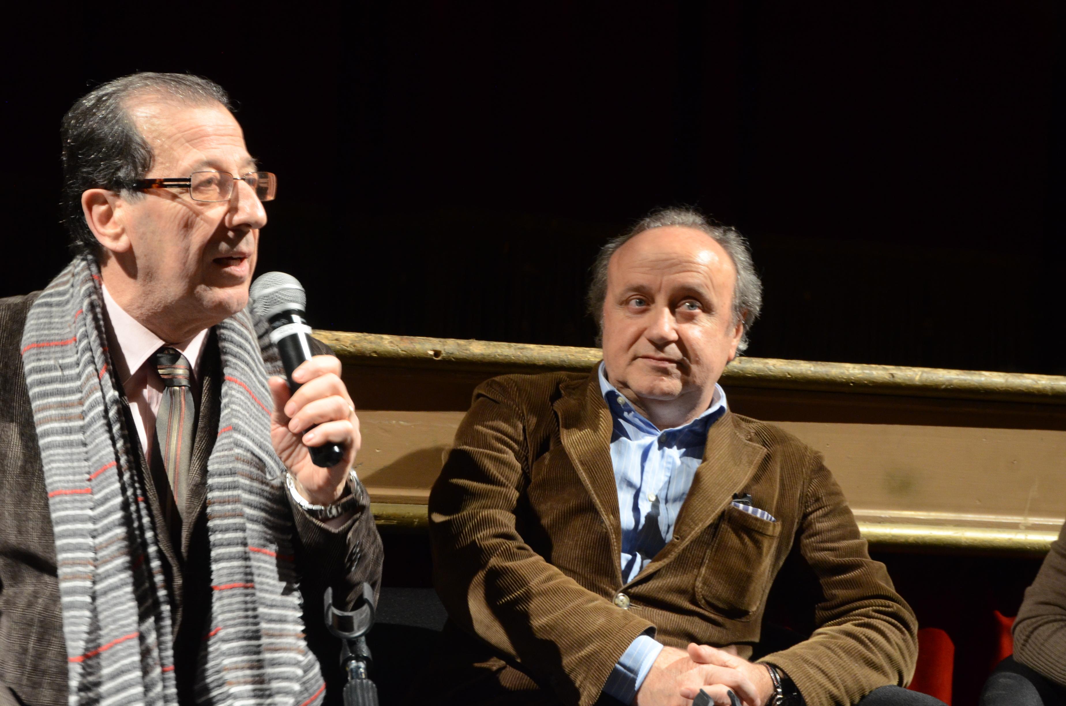 Sandro Allegrini con Claudio Giovagnoni in un ricordo per il quinto annniversario dalla morte dellartista