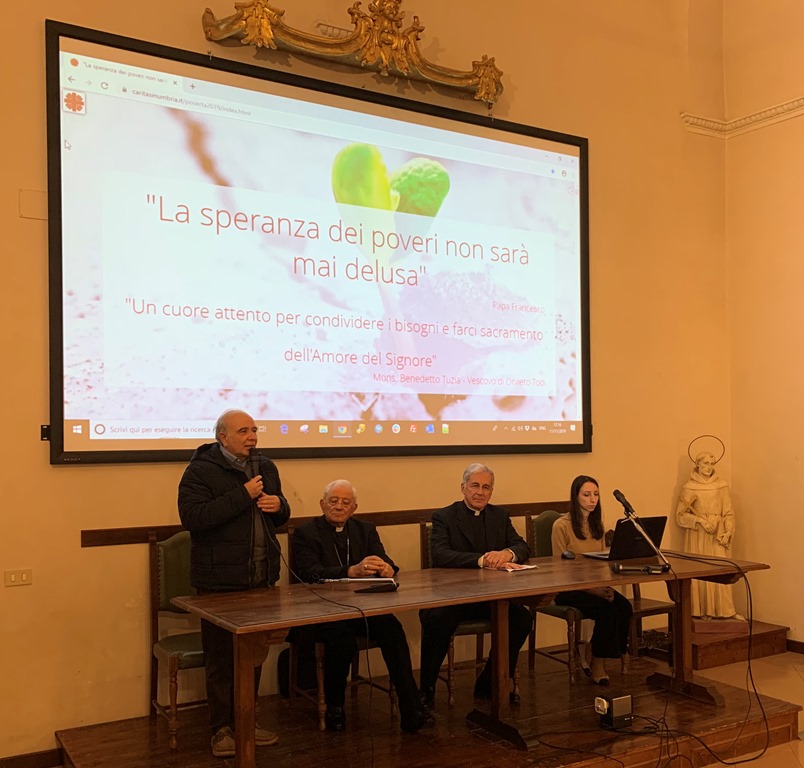 relatori conf. stmpa presentazione rapporto povertà cari tas umbre