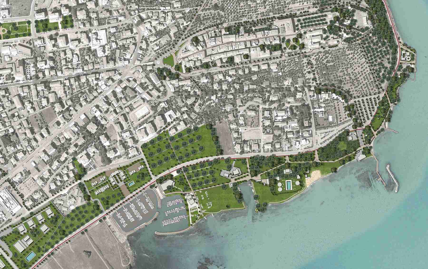 Castiglione Masterplan lungolago sud porto darsene