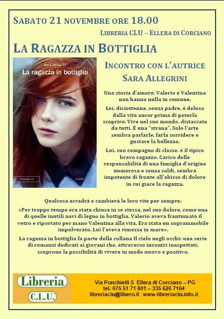locandina presentazione sabato 21 novembre libreria CLU Ellera di Corciano